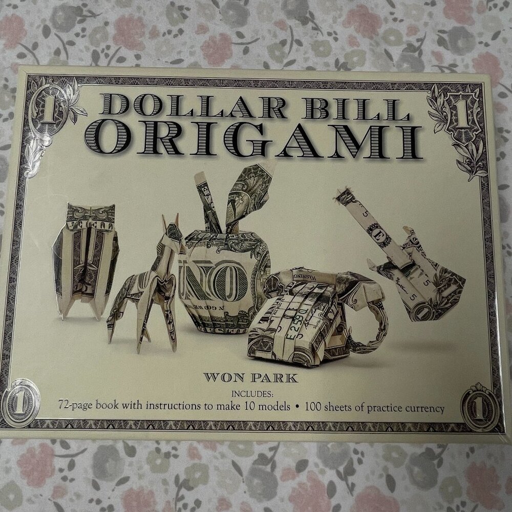 Dollar Bill Origami Set - Over 70 unfolded "bills" + Glossy Instruction Book